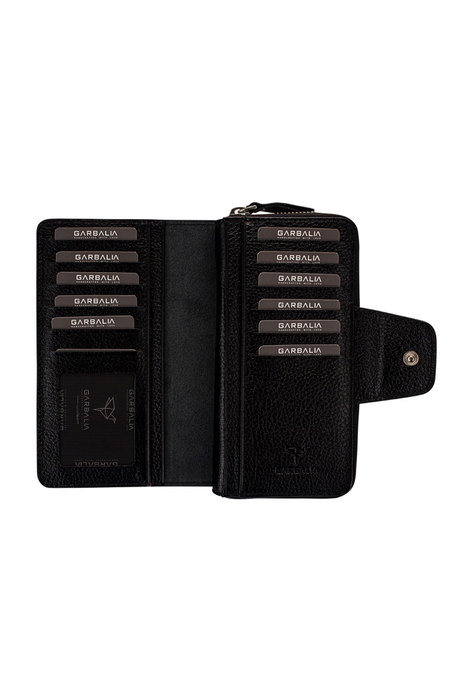 Zoozie Bags Cartera Lobby - Black, Cartera de Piel para Mujer, Elegante y Funcional con Cremallera, Color Negro